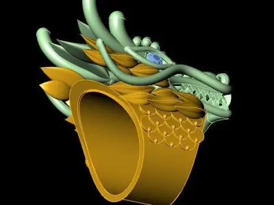 Dragon Roar A Face Scale Ring Free 3D print model