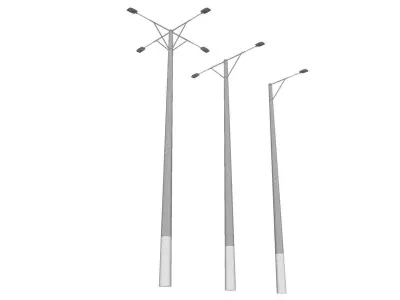 Concrete Lamp Post - Light Pole - Street Light - Group 05 3D model