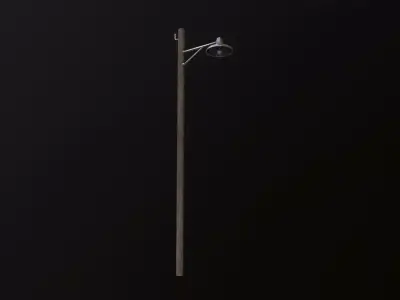 Wooden light pole 3D Model Low-poly 3D model