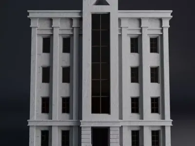 CLASSIC OLD EUROPEAN BUILDING 04 Low-poly 3D model