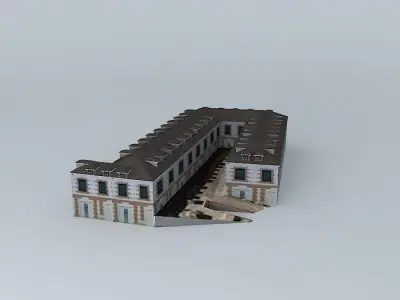 Building with two floors 3D model