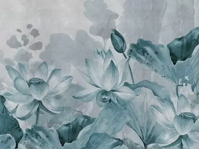 Lotus Wash Mural Wallpaper Texture Texture