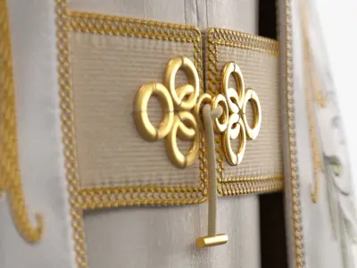  Christian Liturgical Vestment with Stole White Gold 