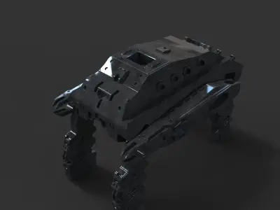 Space transporter scifi postapo vihicle alien  3D model