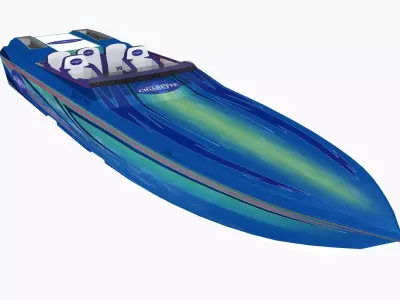 Cigarette 39ft Top Gun Unlimited speedboat Low-poly 3D model