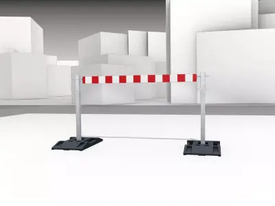Construction Barrier Version 3 600-32 100x1600mm Low-poly 3D model