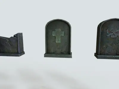horror tombstone  Low-poly 3D model