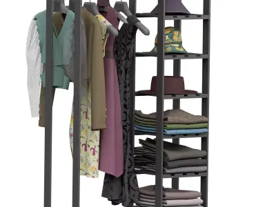 Storage Rack Clothes Low-poly 3D model