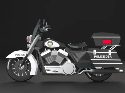 Police Motorcycle Low-poly 3D Model 3D model