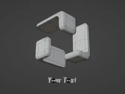 Abstract Cube Logo customized Text with studio lighting 3D model