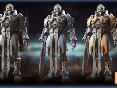 Alien Warrior 01 Low-poly 3D model