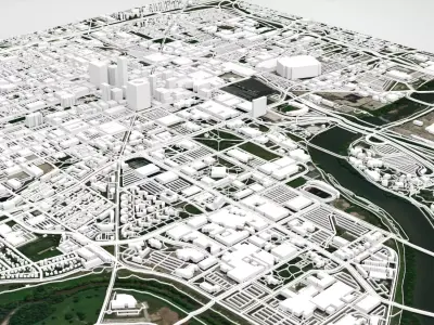 Cityscape Indianapolis United States 3D model