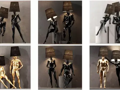 6 Different SETS of Lampshade SET VOL74 3D Model Pack