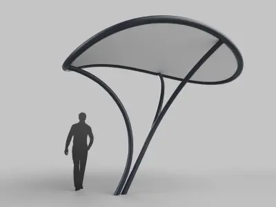 Tensile Canopy M2 Low-poly 3D model