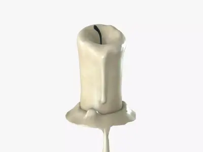 Medieval Candle V02 Low-poly 3D model