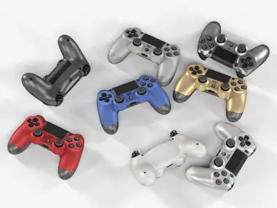 Sony PlayStation 4 Controller New Colors Low-poly 3D model