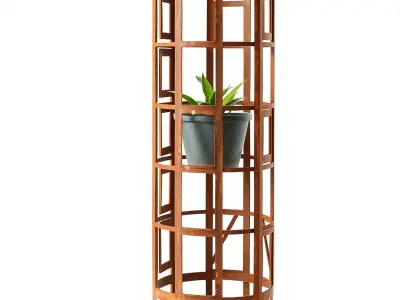 Rustic Metal Plant Stand Model Pack Low-poly 3D model