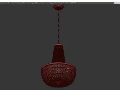  ELEGANT CAPIZ SHELL BASKET CHANDELIER Low-poly 3D model