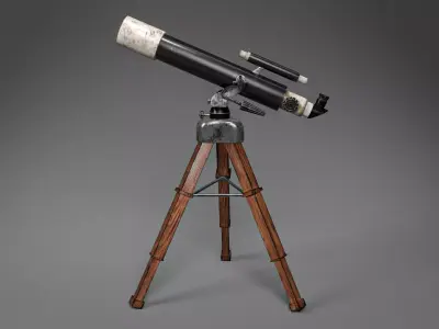 Telescope on tripod Low-poly 3D model