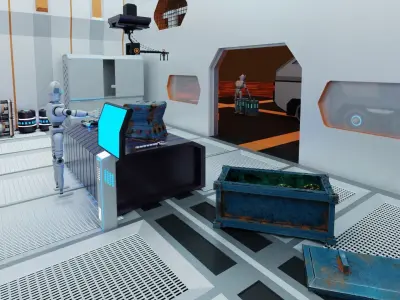 Sci-fi Scene with alien objects 3D model