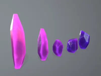 Crystal Set Low-poly 3D model