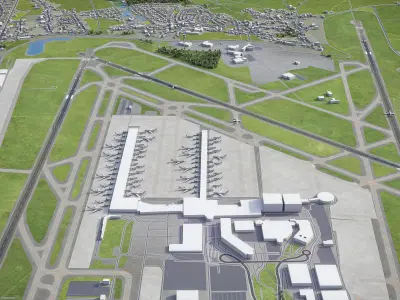 Brussels Airport Low-poly 3D model