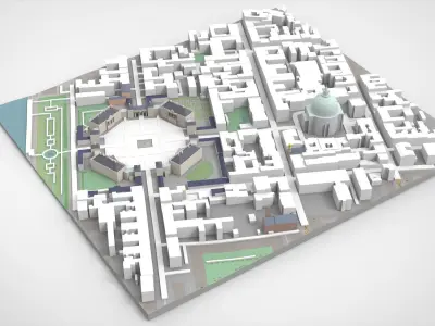 The Royal Palace Amalienborg Copenhagen Denmark 3D model