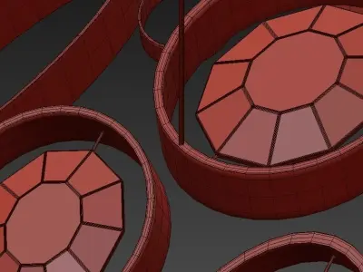 CHRYSALIS chandelier made of metal and glass 3D model