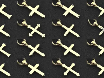 Cross Pendant Light Gold Bulk Sale Discount  3D Model Pack