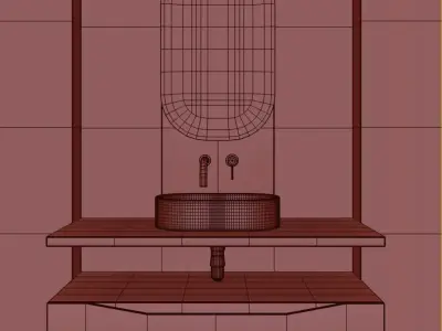 bathroom set 12 Low-poly 3D model