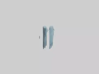 IceCovered Fence model Low-poly 3D model
