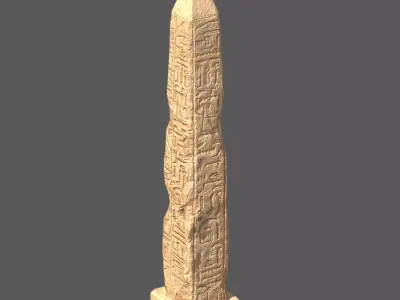 Low Poly Ancient Egyptian Obelisk  Game Ready PBR 4K  Low-poly 3D model