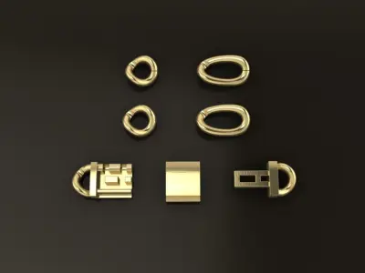 Figaro Cuban Chain Link Rounded Frame 10mm Width  3D print model