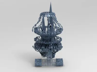 Sci fi swarm bridgeway 4 Low-poly 3D model