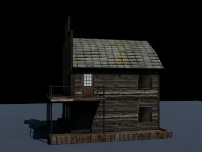House for Game Texture and Low-poly 3D model