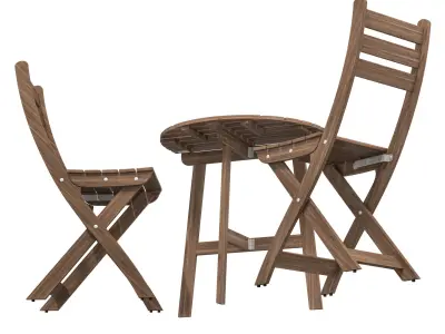 ASKHOLMEN ASKHOLMEN Table wall fixture 2 warehouse chairs st 3D model