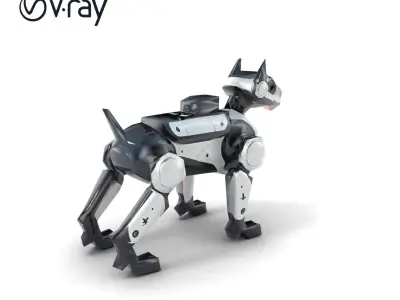 Security Robot Dog Model Pack - Fortified Multifunctional Design Low-poly 3D model