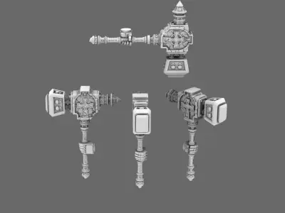 Pumpkin Lords Tombstone Mega Hammers LEFT 3D print model