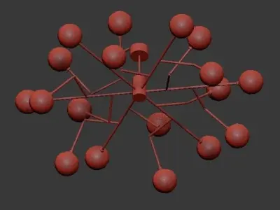 Arteriors modern chandelier with glass balls 3D model
