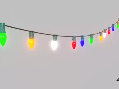 String Christmas Lights PBR 3D model