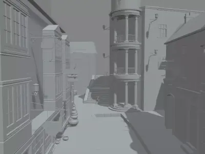Diagon Alley Harry Potter Low-poly 3D model