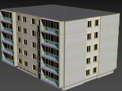 apartment building 3D model 5