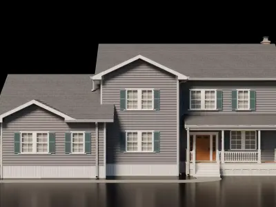 American Cottage House 5 Low-poly 3D model