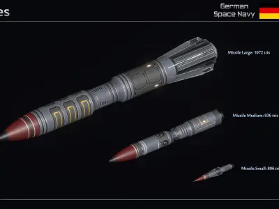 GSN Preussen Class Dreadnought Low-poly 3D model