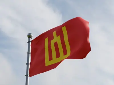 Animated Lithuania Flags 3D model