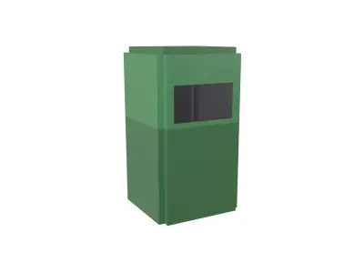 Voxel Trash Bin v1 002 Low-poly 3D model