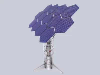 Scifi solar panel Low-poly 3D model