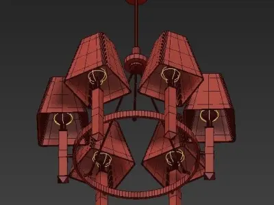 Jacques Six Arm Chandelier 3D model