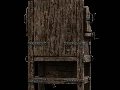 NANITE GAME READY - IRON CHAIR - MEDIEVAL TORTURE DEVICE - 4K Low-poly 3D model