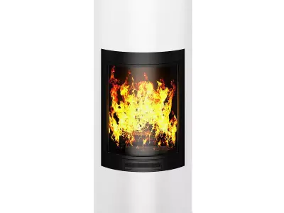 White Standing Fireplace 3D model